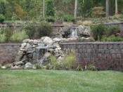 Anchor Diamond Pro retaining wall with water feature