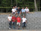 Retaining wall crew